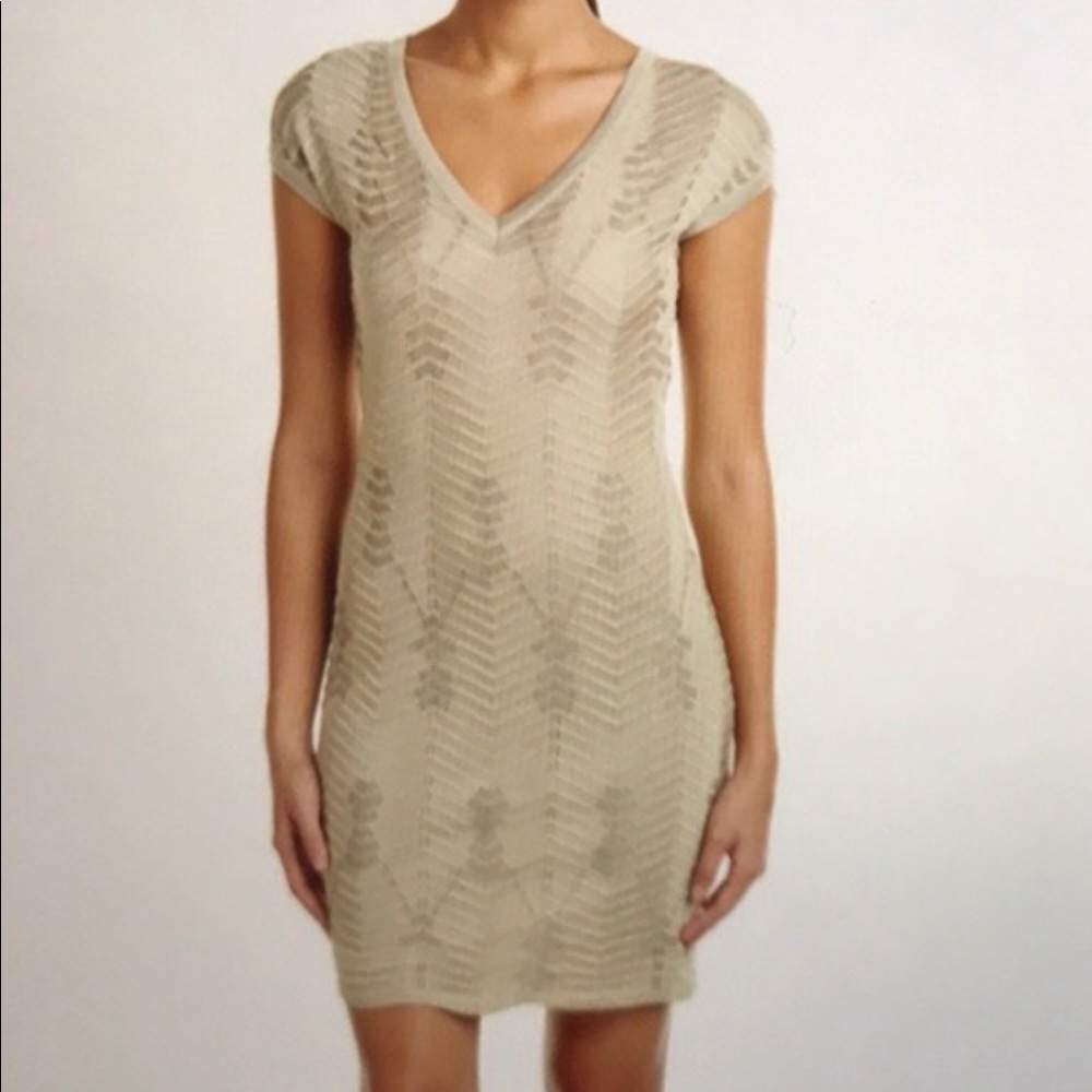 Missoni Stretch Knit Gold Metallic Sheath Dress
